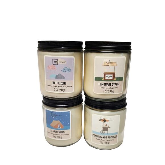 MAINSTAYS 7oz Scented Candles Lots of 4 - Picture 1 of 4